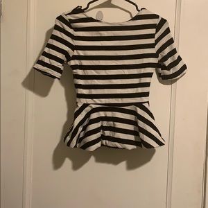 Black and white small junior sized blouse.